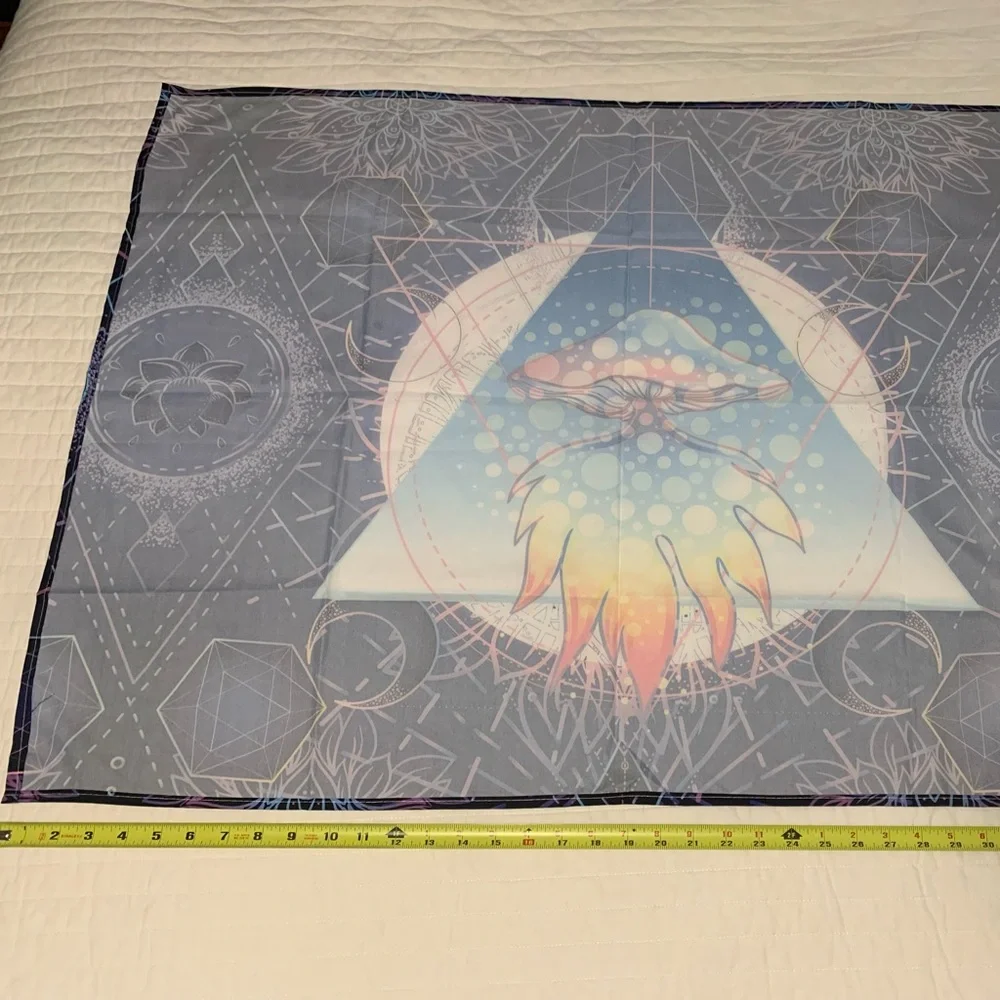 Jellyfish Fire Flame Tapestry geometric space alien digital lotus ocean sea anim